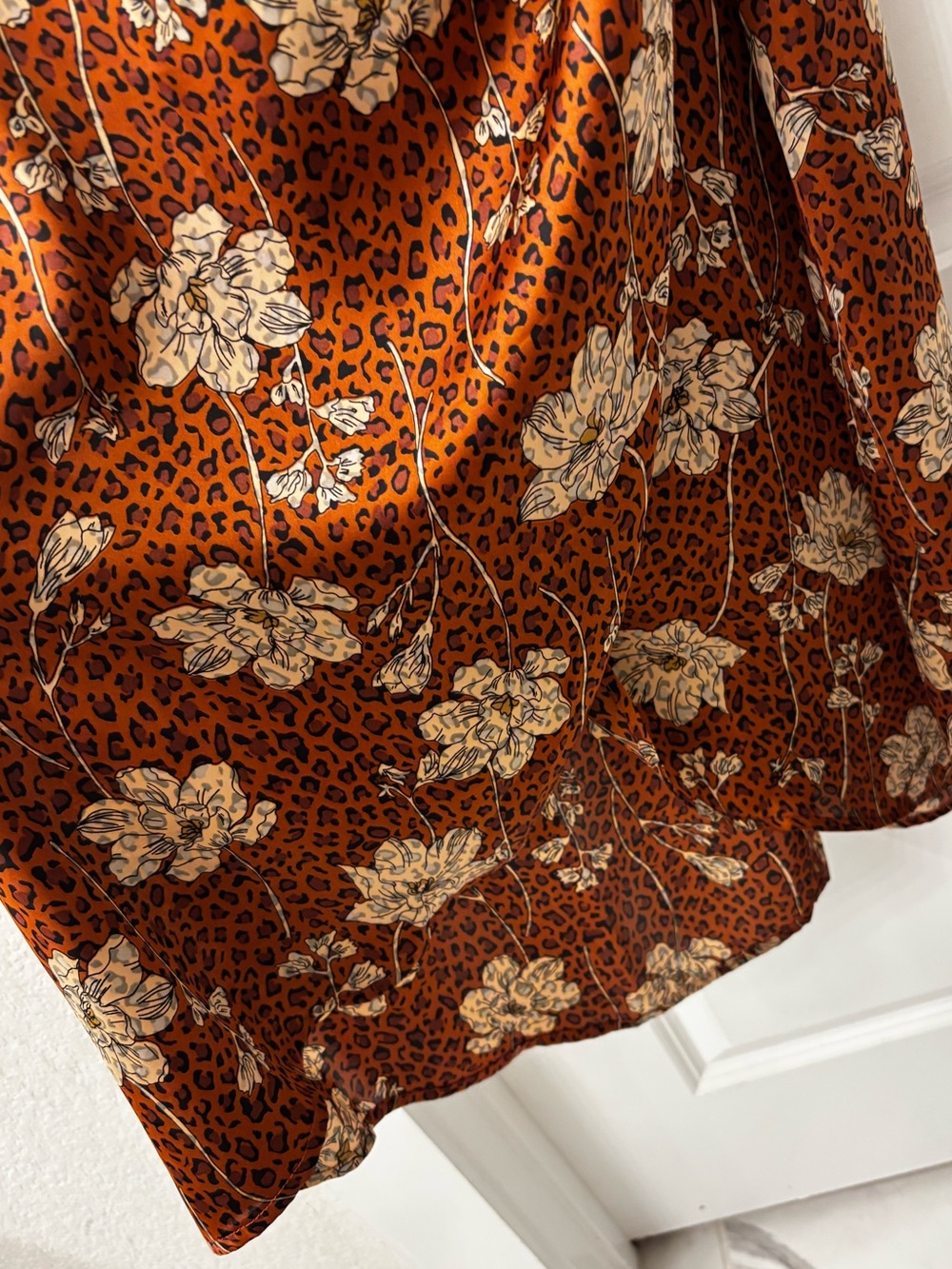 Leith Rust Floral Wrap-Style Midi Dress - Picture 2 of 9